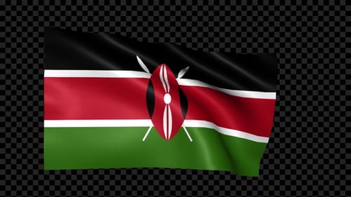 Realistic Waving Flag of Kenya Seamless Animation