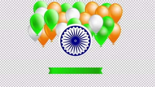 India Independence Day With Realistic Balloons