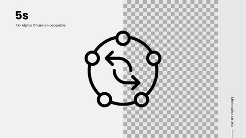 Minimalist Animated Loop Cycle Icon with Alpha Channel