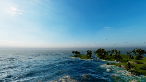 Tropical Island In The Ocean