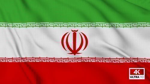 Iran Flag Waving Slowly Looped