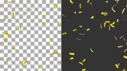 3D Golden Confetti | Alpha Channel