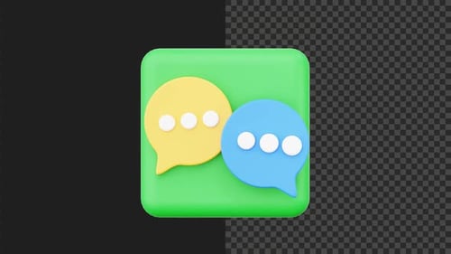 3D Animated Messaging Icon with Typing Dots