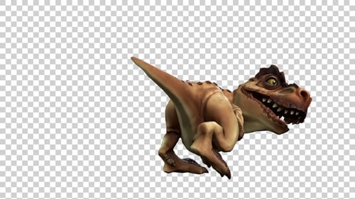 Tyrannosaurus Rex Hitting With Tail Animation Front View