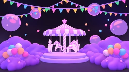 Whimsical Unicorn Carousel for Birthday Celebrations