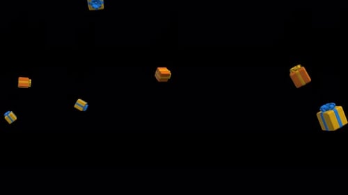 Floating 3D Gift Boxes for Celebrations Animation