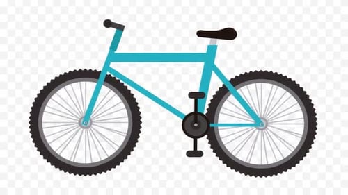 Animiertes Cartoon-Fahrrad 4k Looped + Alpha