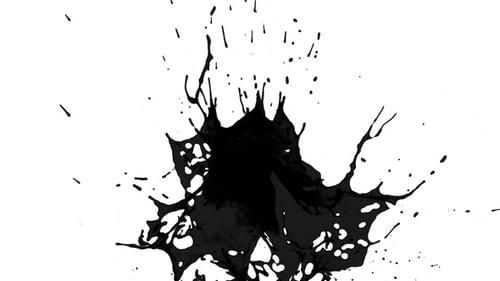 Drops Of Black Paint Colliding Splash V3