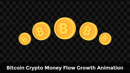 Animated Flat Design Bitcoin Coins Element