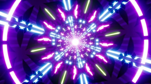 Fashionable Seamless Pattern Neon Vj Loop