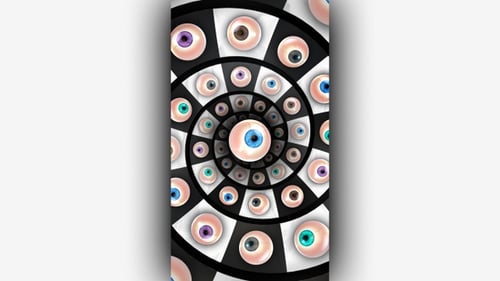 Infinite Checkered Eyeballs (Vertical)