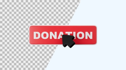 Animated 3D Donation Button Click with Mouse Cursor