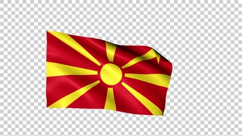 Waving Flag of North Macedonia Animation