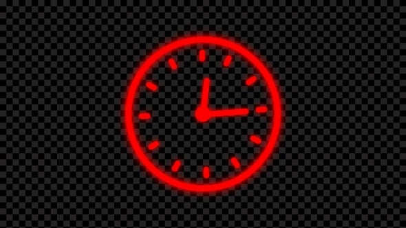 Red Neon Clock Countdown Timer Animation, Elements Motion Graphics ft ...