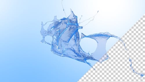 Kollision von Streaming Blue Water Splash V6