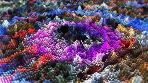 Abstract 3D Dynamic Colorful Block Landscape Background Animation