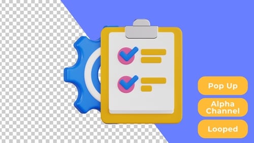 3D Pop Up Animation of Project Task Management | Design and Development | Alpha Channel