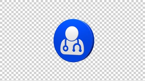 3D Doctor Icon Spinning Animation