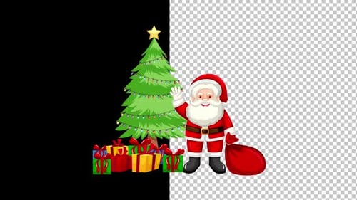 Christmas With Santa Presents Alpha Channel 1080p