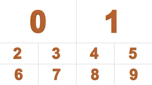 3D Numbers Pack Orange 0 To 9 V7