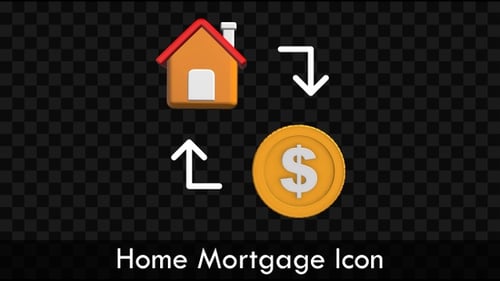 Animated 3D House and Dollar Coin Exchange Icon