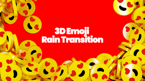 3D Falling Heart Eye Emojis Background Animation