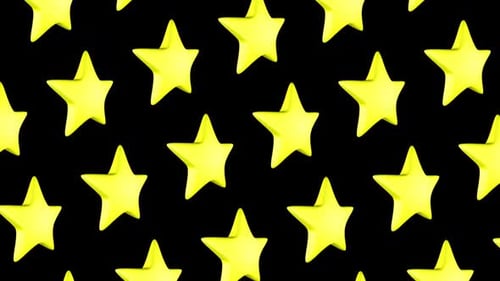 3D Rotating Stars Animation Background, with Alpha Matte, Loop