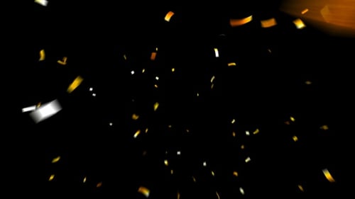 Golden Confetti Falling and Rising Celebration Effect