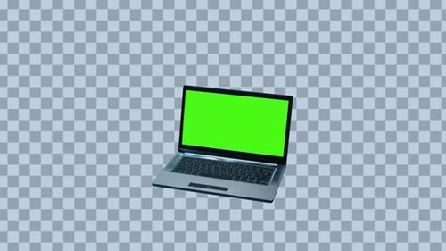 3D Laptop Animation with Greenscreen for Digital Content