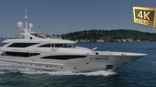 Luxury Yacht Sailing on the Open Sea