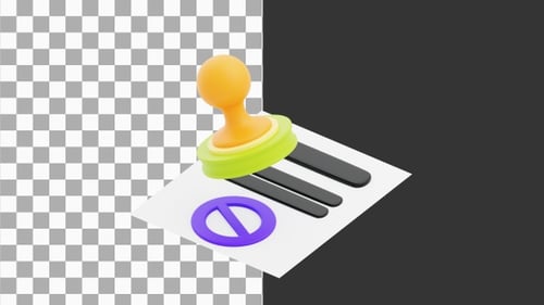 3D Animation of Custom Rubber Stamp for Business Branding | Alpha Channel