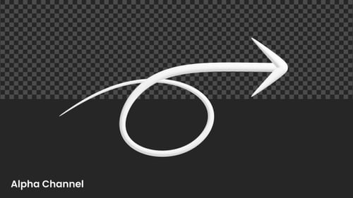 Modern White Arrow Animation Reveals and Points Right