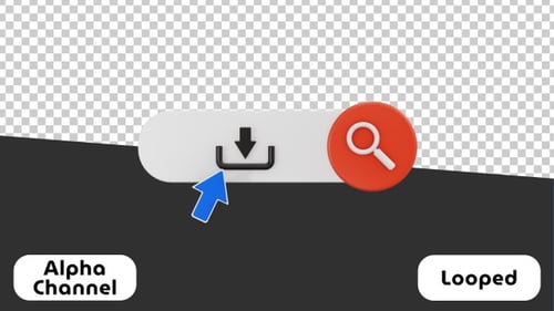 3D Animated Icon of Internet Download | Alpha Channel