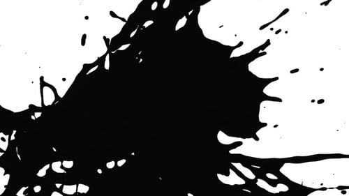 Drops Of Black Paint Colliding Splash V6