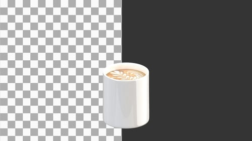 Animación 3D de café a vapor real | Alpha Channel