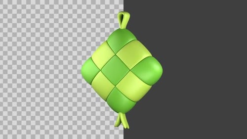 Animated 3D Ketupat for Eid and Ramadan Celebrations