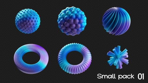 Abstract 3D Loop Animation Pack – 6 Digital Elements
