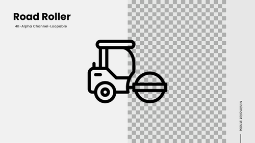Minimalist Animated Road Roller Line Icon