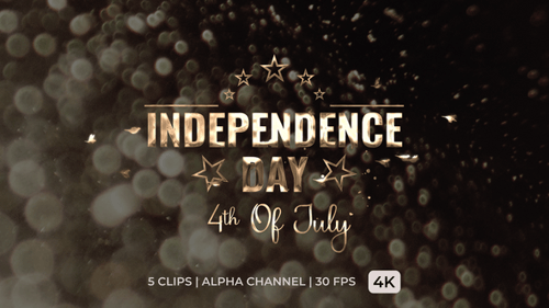 Independence Day Title Animation with Golden Stars