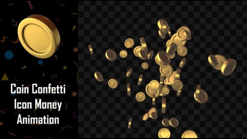 Coin Confetti Icon Money Animation