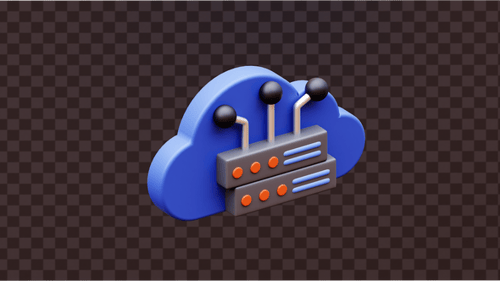 Animation d'icônes de serveur cloud et de réseau de données 3D