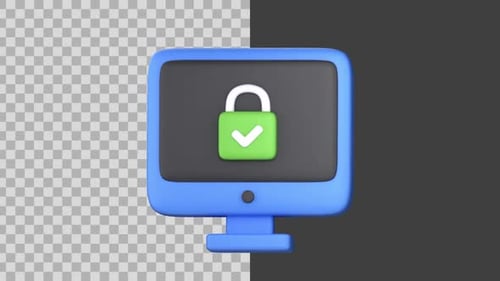 3D Animated Computer Security Icon