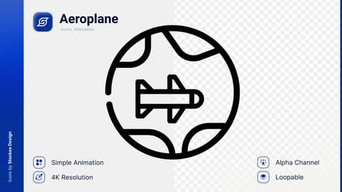 Animation Aeroplane Icon