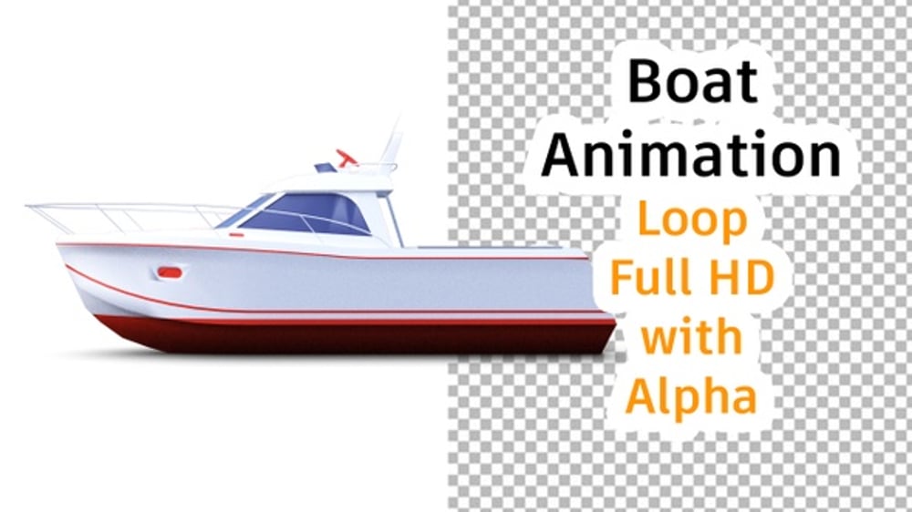 3D Animated Speedboat Spinning and Rotating on Black Background ...