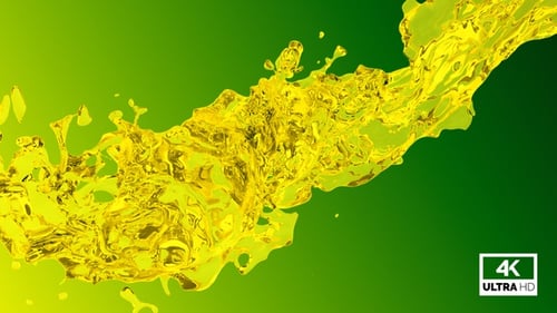 Dynamic Yellow Fluid Splash Transition