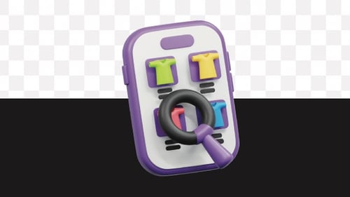 3D Animated Mobile Shopping Application Search Concept