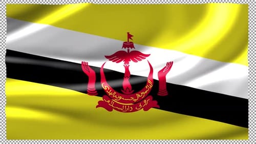 Waving Flag of Brunei Darussalam Seamless Loop Animation