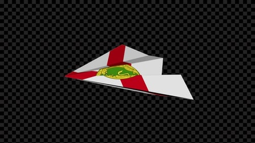 Papierflugzeug mit Flagge von Alderney