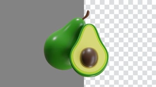 Animación 3D de aguacate