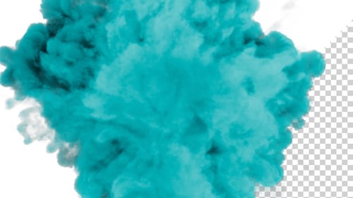 Fluid Turquoise Smoke Burst Reveal Transition